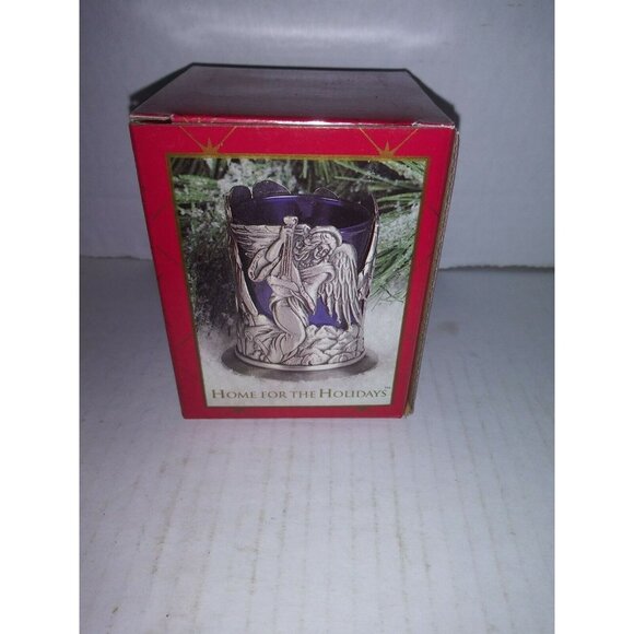 May Dept Store Company Pewter Angel Votive Candle Holder with Red Glass Cup 1997 - Picture 1 of 2